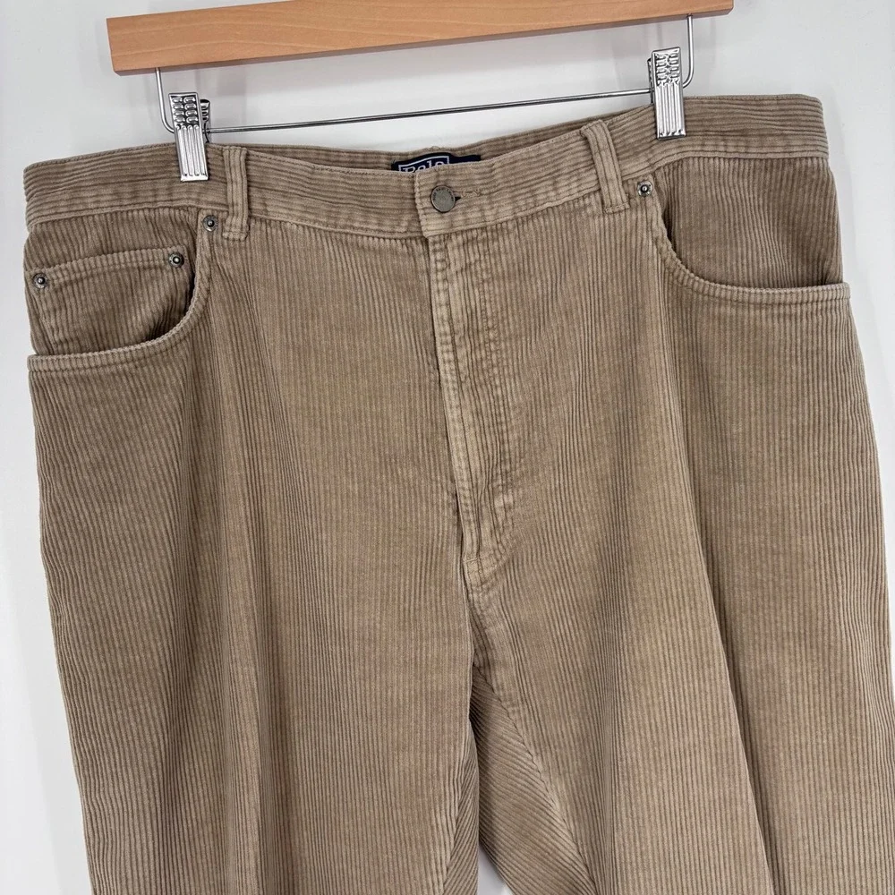 VTG 90s Polo Ralph Lauren Corduroy 5 Pocket Pants Mens 36x29 (Tag 38x30) Brown